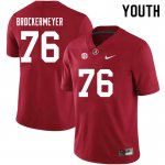 NCAA Youth Alabama Crimson Tide #76 Tommy Brockermeyer Stitched College 2021 Nike Authentic Crimson Football Jersey EQ17E84WL